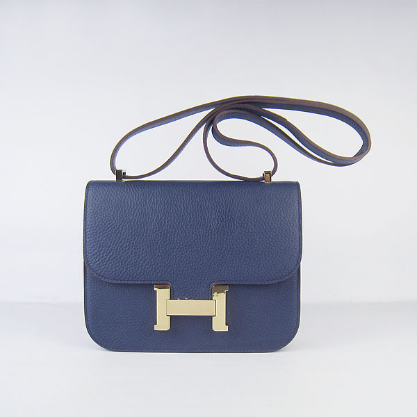 7A Hermes Oxhide Leather Message Bag Dark Blue H017 - Click Image to Close